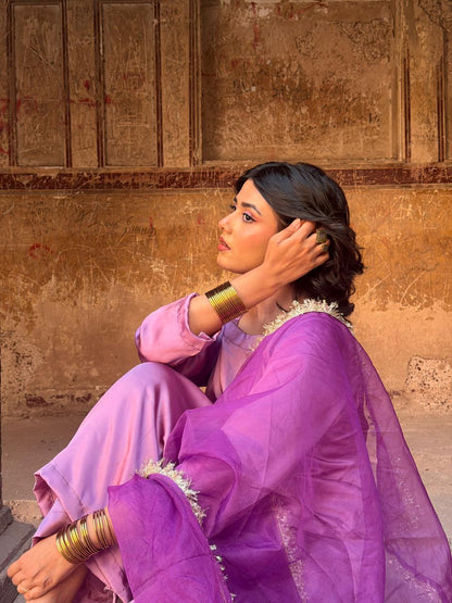 Long shirt & plazo Silk Set
