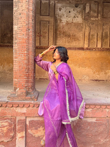 Long shirt & plazo Silk Set